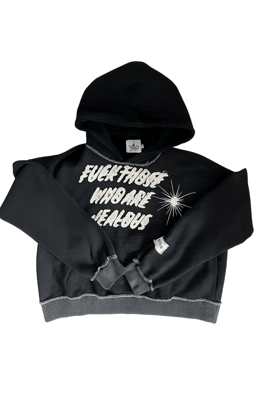 Hoodie Black Distressed